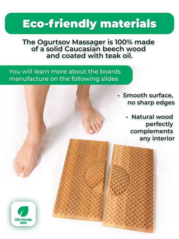 Massager from flat feet materials