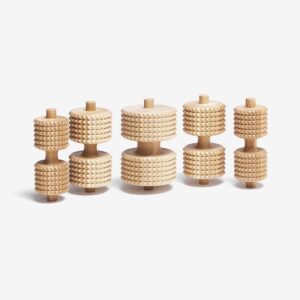 Set of 5 studded rollers